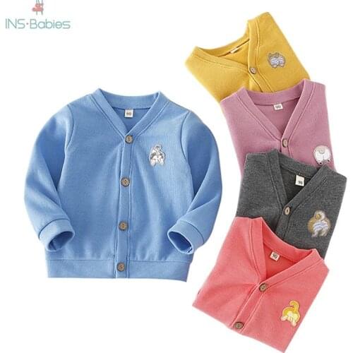 Spring baby knitted Coats for girl and boy Autumn Sweater Boys Clothes long sleeve Kids Coat 5 colors toddler Jacket For Kids
