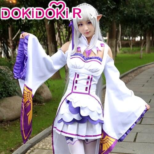 DokiDoki-R Anime Re Zero Emilia Cosplay Re: Starting life in a different world from zero Emilia Cosplay