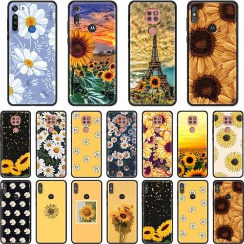 Phone Case for Moto G8 G9 Play E7 Plus Power Lite One Fusion E6s Edge G Stylus Soft Shell Cover Coque Sunflower