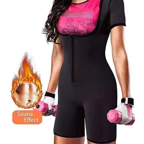 YAGIMI Full Body Shaper Slimming Weight Loss Sauna Suit Sexy Corset Bodysuit Leg Waist Trimmer Zip Front Shapewear Women