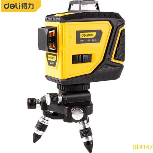 Deli DL4167 12-Line Wall Sticking Instrument Laser Level Woodworking Tools Instrumentation Dustproof And Waterproof
