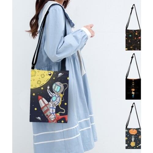 2021 Summer Fashion Women Bag Handbags Cartoon Spaceman Astronaut Print Shoulder Bag Small Flap Crossbody Messenger Bags