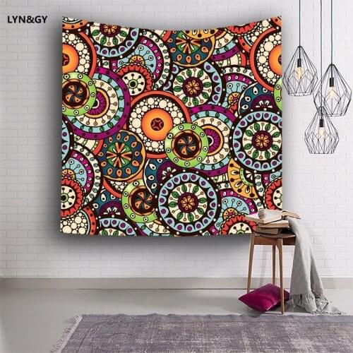 LYN&GY Geometric Irregular Hippie Mandala Pattern Tapestry abstract painting Art Wall Hanging Gobelin Livingroom Decor Crafts