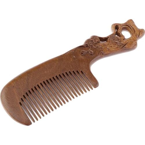 Carving Wintersweet Patterns Sandalwood Handmade Hairdressing Massage Combs