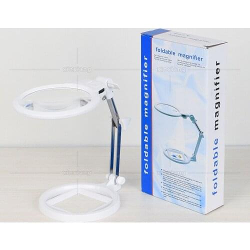 Multi-functional magnifying glass Magnifier 5X/2.5X loupe microscope desk magnifier lamp Measurement Scale Magnifying Tool