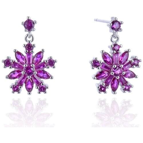 YJBR002496 Fashion Popular Women Accessories Rose Golden Ear Pendant Girl with Zirconium S925 Sterling Silver Earrings