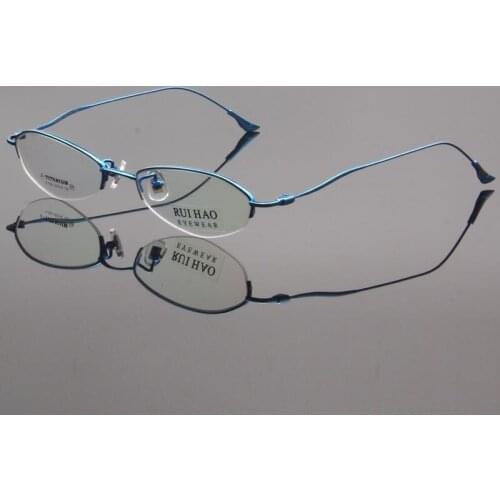 Small Eyeglasses Frame Brand Half Rimless Glasses Frame Titanium Optical Spectacles Prescription Eyewear Frames oculos of grau