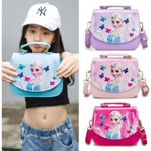 New Disney Frozen Childrens Fashion One-shoulder Messenger Bag Cartoon Anime Figure Elsa Princess Girls Hand bag