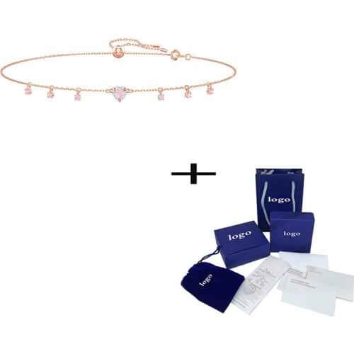 New Heart-shaped Crystal Necklace Romantic Charming Rose Gold For Girlfriend Engagement Jewelry Gift