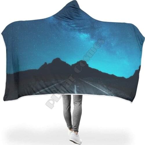 Starry Sky Cuddly Colorful Hooded Blanket 3D print Wearable Blanket Adults men women Polynesian Drop Shipping 02