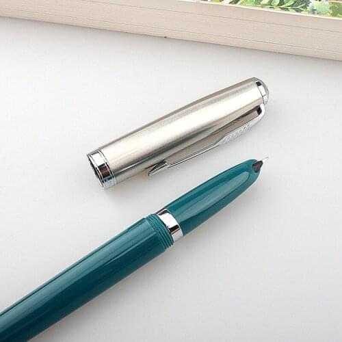 JinHao Quality 86 Green black Fountain Pen 0.38mm Nib Metal Clip Ink Pens Stationery School Office Supplies
