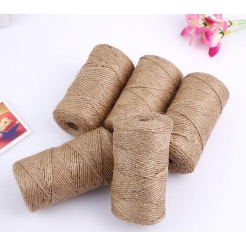 1Roll100m Natural Jute Hemp Rope Home Decoration Retro Style DIY Craft Cord Decorative Rope 1mm 2mm 3mm Diameter Handmade Gift
