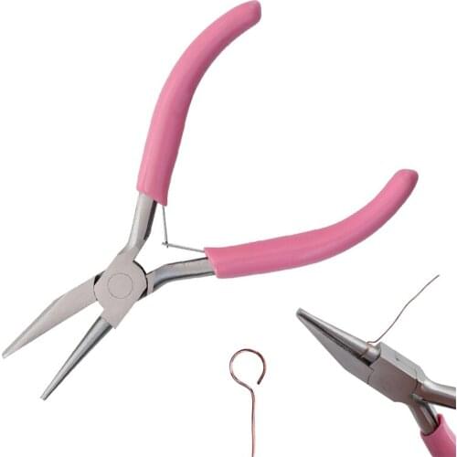 Cute Pink Color Jewelry Pliers Tool Mini Precision Pliers Handle Splicing And Fixing Wire Looping Pliers For DIY Jewelery Making