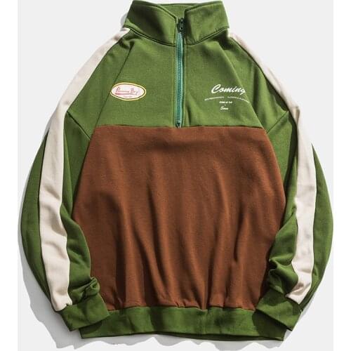 Harajuku Hoodie Men Zipper Stand Collar Side Striped Streetwear Hip Hop Oversize Sweatshirt 2020 Autumn New Man Women Hoodies