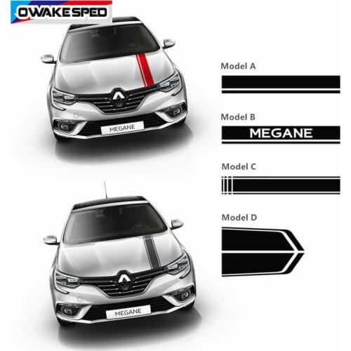 Car Bonnet Sport Stripe For Renault Megane GT RS Coupe Auto Engine Cover Hood Decor Sticker Racing Styling Sport Vinyl Decals