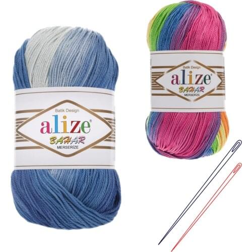 Alize Bahar Batik, 100% Mercerized Cotton, Yarn for Hand Knitting Crochet Yarn, Cotton Yarn, Amigurumi Yarn, Multicolour Yarn