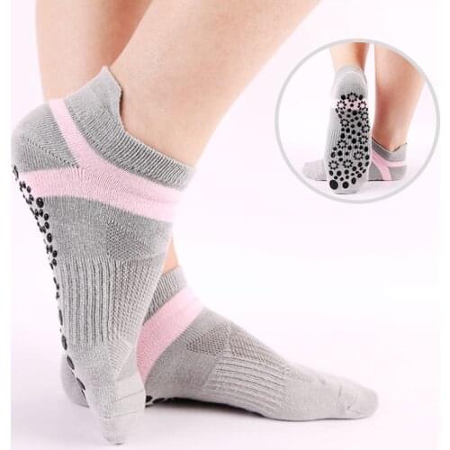 Women Sports Fitness Yoga Socks Round Head Cotton Non-Slip Breathable Sports Socks Ventilation Pilates Ballet Socks Dance Sock