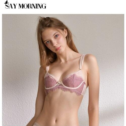 SAY MORNING 2020 New Arrival Romantic Lingerie Lace Light Super Thin Large Sexy Underwear Bra Suit Girls Bra and Panty Set