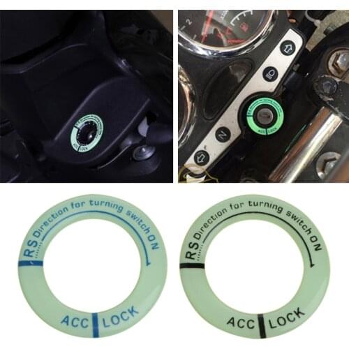1pc Car Glow Key Ring Hole Sticker Lumunous Ignition Switch Cover Motorcycle Decal Universal
