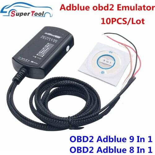 10PCS Full Chip Adblue 9 IN 1 Emulator Car Adblue Emulator Diagnostic Cable Connector Ad-blue 8 In 1 Emulator Engine Anaylzer