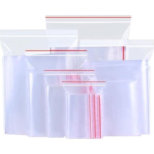 100Pcs/Pack Thickness 0.05mm Small Plastic Bags Reclosable Transparent Bag Shoe Bag Vacuum Storage Bag Poly Clear Bags Mylar Bag
