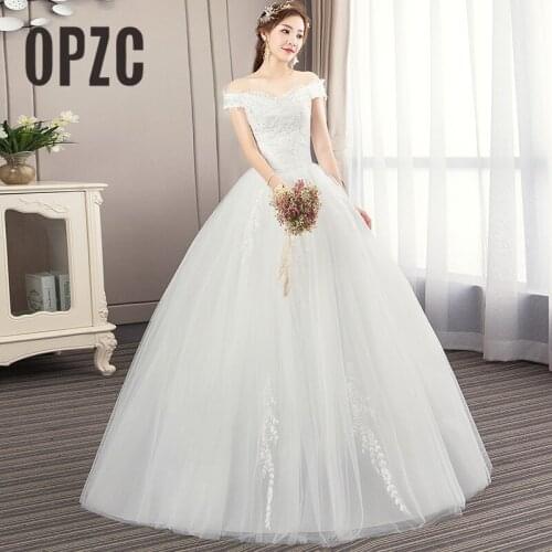 2020 New Arrival Appliques Sequined off the shoulder Wedding Dress Sweetheart Lace Up Ball Gown Princess Vintage Bride Dress