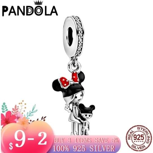 2021 new 925 Sterling Silver Mother Child Dangle Charms Beads Fit Original Pandora Bracelets DIY Jewelry Making Gift