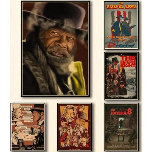 24 Designs Quentin Movie The Hateful Eight Kraftpaper Poster Home Decal Art Painting Wall Sticker for Coffee House Bar