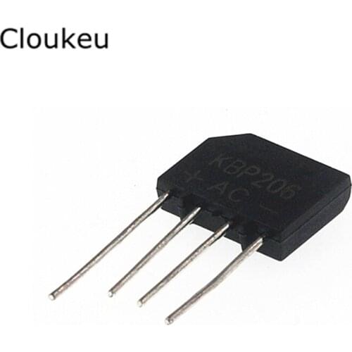 5Pcs KBP206 ZIP4 2A/600V