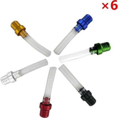 6pcs Motorcycle Fuel Gas Tank Cap Breather Vent Crystal Hose Anti Reverse Bike for Yamaha PW TTR YZ 50 90 110 250 450 RAPTOR