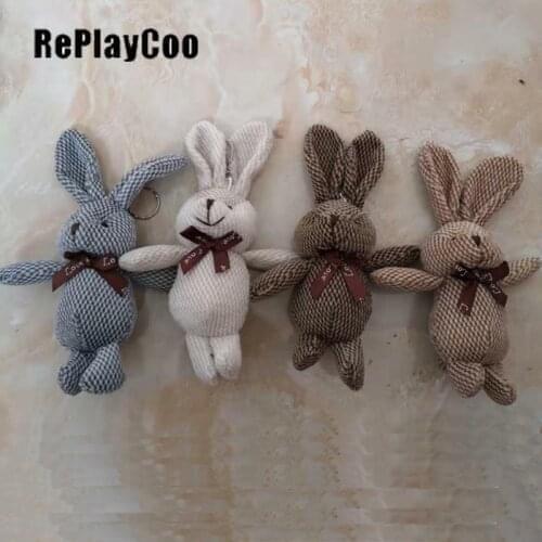 6PCS/LOT Mini Rabbit Stuffed Plush Toys 13cm Small Rabbit Stuffed Toys pelucia Pendant Kids Birthday Gift Decor dolls DTZ13