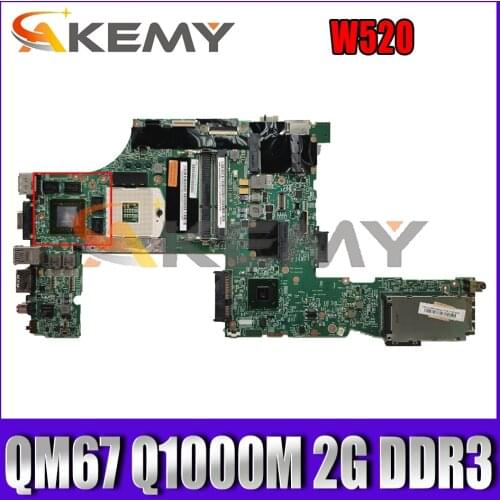 Akemy 48.4KE27.051 For Lenovo Thinkpad W520 Laptop Motherboard 04W2036 04W2028 PGA989 QM67 Q1000M 2G DDR3 100% Test