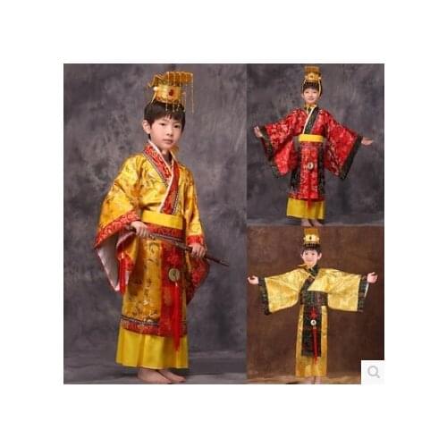 Free shipping party dress chinese emperor costume palace king dress with head wearing Halloween clothing cosplay clothes