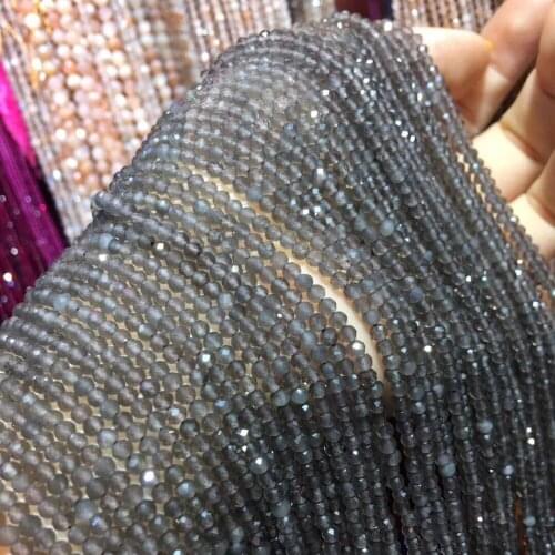 Small Beads Natural Stone Beads Obsidian stone 2 3mm Section Loose Beads for Jewelry Making Necklace DIY Bracelet