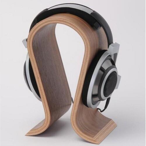VODOOL Wooden Headphone Stand U Shape Headphone Holder Classic Walnut Finish Headset Stand Hanger for Home Office Studio Bedroom