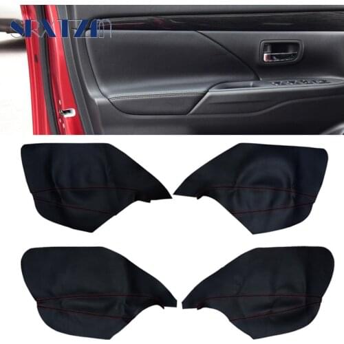 For Mitsubishi Outlander 2014 2015 2016 2017 2018 4PCS Car Interior Soft Microfiber Leather Door Panel Armrest Cover Decor