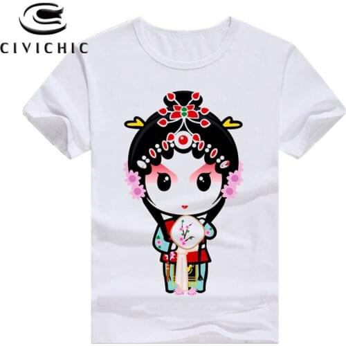CIVI CHIC Oriental Ethnic Man T Shirt Woman Chinese Peking Opera Print Tops China Retro Drama Facial Makeup Loose Tee 3XL WST137