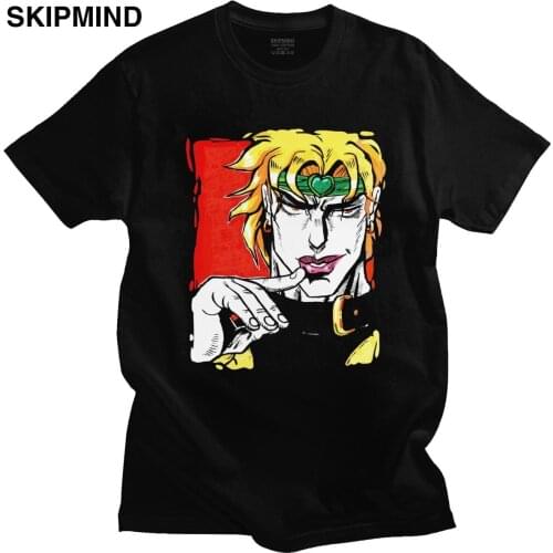 Cool Dio Brando Jojos Bizarre Adventure Tshirt Short Sleeve Cotton Joestar Anime T-shirt Kujo Blood Otaku Crusaders Tee Shirt