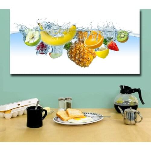 Large Size Oil Painting All kinds of fruit With Water Wall Art Canvas Prints Pictures For Living Room And Bedroom No Framed