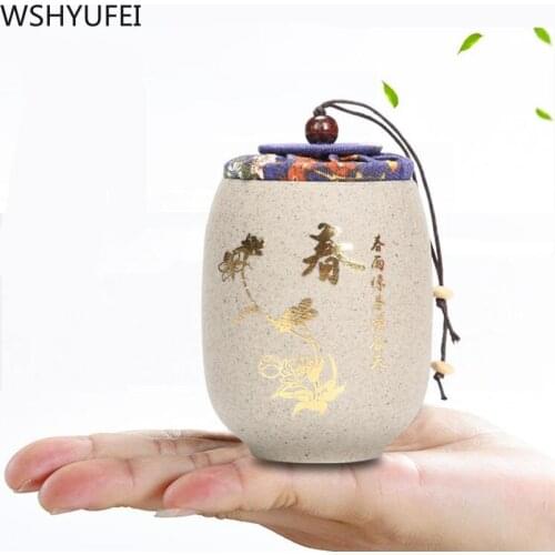 New style Ceramic tea cans Moisture-proof sealed cans Tea set tea set accessories Travel convenience Tea storage tank WSHYUFEI