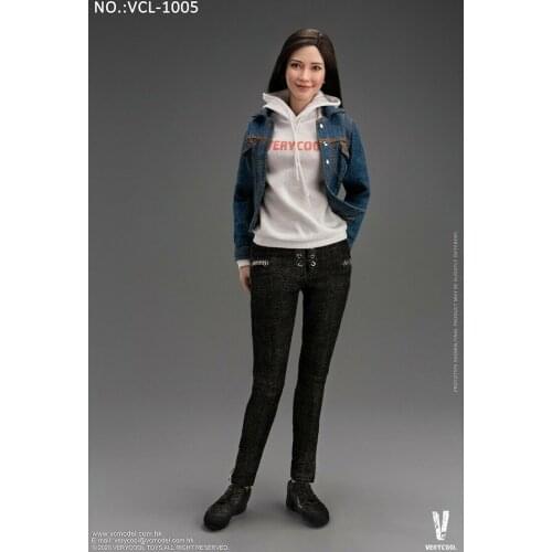 1:6th Scale Denim Leisure Wear Set Casual jeans Female Clothes Suit Fit 12'' Female Action Figure Toy