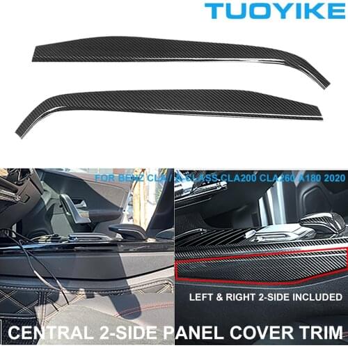 LHD RHD Carbon Fiber Console Central 2-Side Left Right Panel Trim Sticker For Mercedes BENZ W118 CLA /A-Class CLA200 CLA260 A180