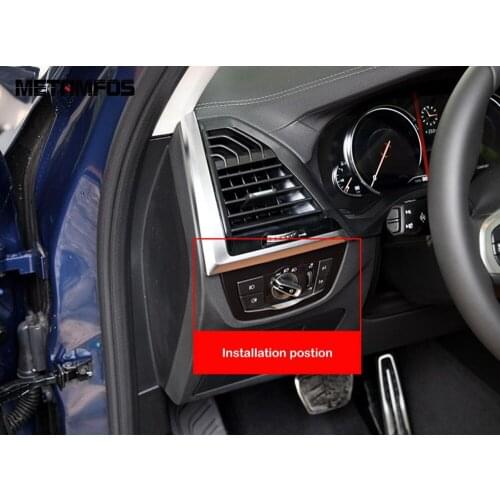 For BMW X3 2018 2019 ABS Matte Headlight Control Switch Cover Trim Head Light Lamp Adjust Button Frame Interior Accessories