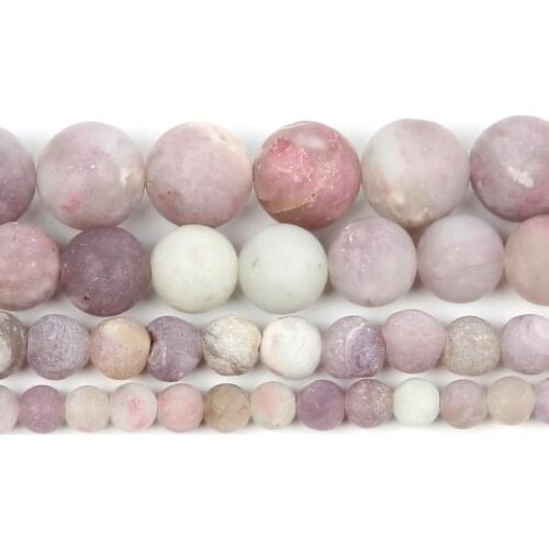 Matte Natural Stone Beads Frosted Lilac Round Loose Dull Polish Beads For Jewelry Making DIY Bracelets Minerals Bead 4-12MM