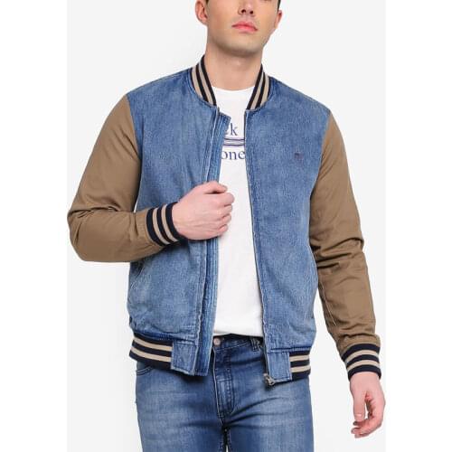 For autumn zipper fly multi colored bomber men jacket with pockets