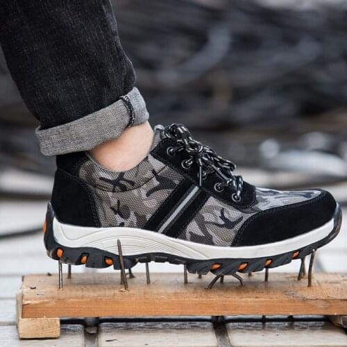 Plus Size 47, 48 Mens Outdoor Steel Toe Protective Work Boots Shoes Men Puncture Proof Safety Shoes Anti-slip