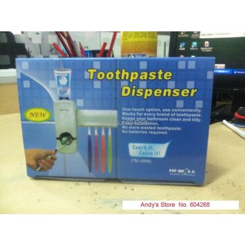 80Sets Free Shipping Fashion Automatic Toothpaste Dispenser Toothbrush Holder Set Family Set Wall Mount Rack Bath Oral Wholesale