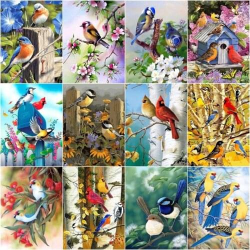 CHENISTORY DIY Framed Paint By Numbers Flower Bird Animal For Kid Adult Handpainted Picture Paint On Canvas Home Decor
