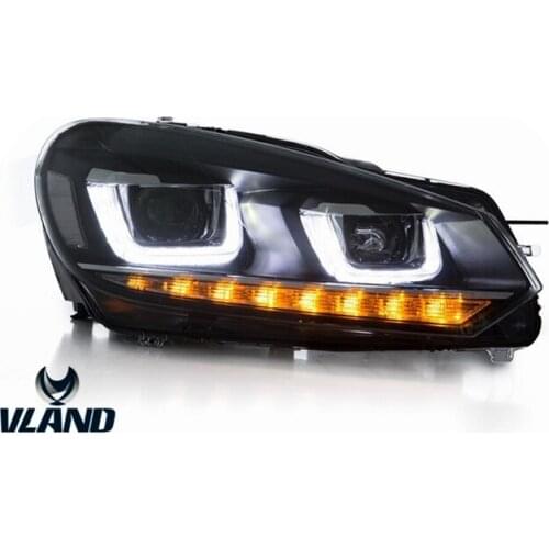 China Vland factory fit for Golf 6 Headlamp 2010 2011 2012 2013 2014 2015 for Golf 6 HEADLIGHT With demon eyes wholesale price