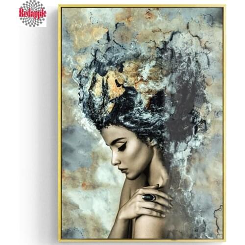 Full Square Drill 5D DIY Diamond Painting abstract girl 3d Embroidery fantasy face Cross Stitch rhinestone Mosaic Home Decor art